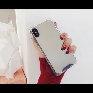 For iPhone X silver mirror case